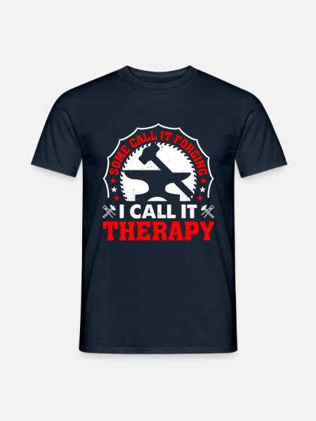 I Call It Therapy Blacksmith And I Rock Them Both - Mænd T-shirt - marineblå