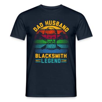 Dad Husband Blacksmith Legend And I Rock Them Both - Men's T-Shirt - navy - Front - AI Model Male 178 light (178cm)