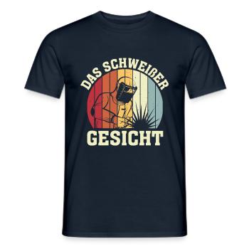 Das Schweißer Gesicht Metallbau Schweißer Halbarm - Männer T-Shirt - Navy - Vorne - AI Model Male 178 light (178cm)