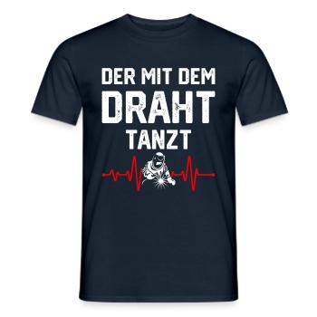 Der Mit Dem Draht Tanzt Metallbau Halbarm - Männer T-Shirt - Navy - Vorne - AI Model Male 178 light (178cm)