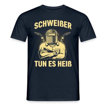Les soudeurs le font à chaud, les métallurgistes soudent - T-shirt homme - marine - Devant - AI Model Male 178 light (178cm)