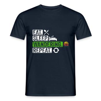 Manger Dormir Errance Répéter - T-shirt homme - marine - Devant - AI Model Male 178 light (178cm)