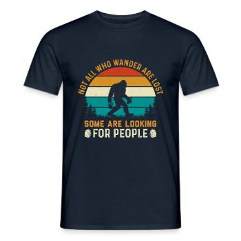 Tous ceux qui errent ne sont pas perdus que certains recherchent - T-shirt homme - marine - Devant - AI Model Male 178 light (178cm)