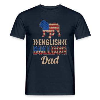 English Bulldog Dad - Men's T-Shirt - navy - Front - AI Model Male 178 light (178cm)