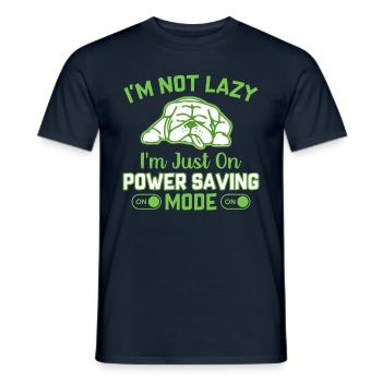 I'm not lazy i m just on power saving mode - Männer T-Shirt - Navy - Vorne - AI Model Male 178 light (178cm)