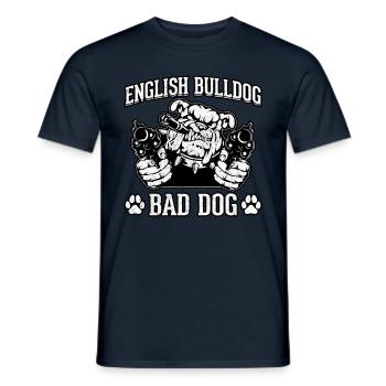 English Bulldog Bad Dog - Men's T-Shirt - navy - Front - AI Model Male 178 light (178cm)