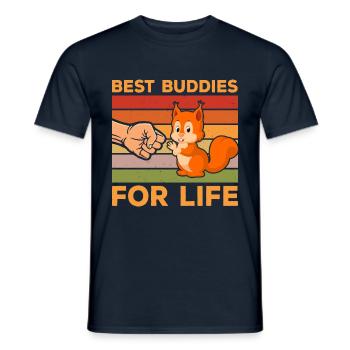 Meilleur état d’ d’attitude des copains pour la vie - T-shirt homme - marine - Devant - AI Model Male 178 light (178cm)