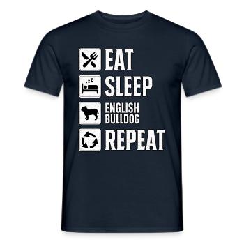 Eat Sleep English Bulldog Repeat - Men's T-Shirt - navy - Front - AI Model Male 178 light (178cm)