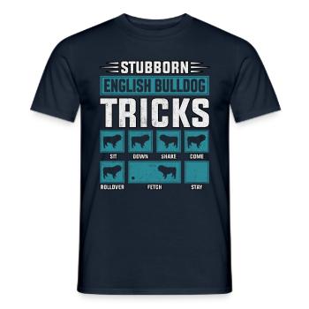 Astuces de bouledogue anglais têtus - T-shirt homme - marine - Devant - AI Model Male 178 light (178cm)