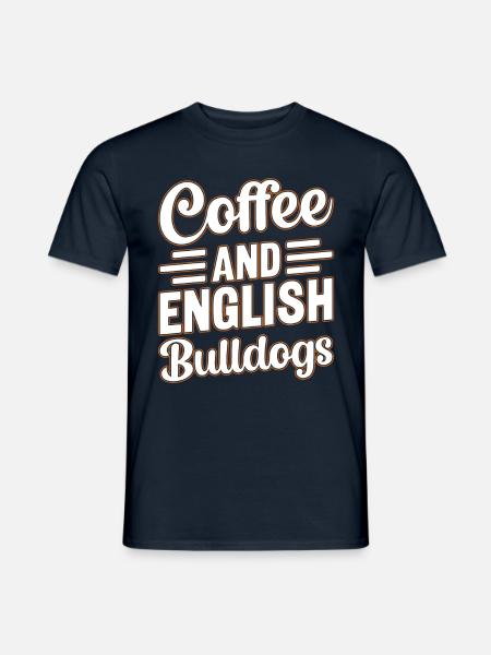 Coffee and English Bulldogs - Men's T-Shirt - navy