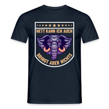 I can also be nice, but it doesn't bring animal welfare - Men's T-Shirt - navy - Front - AI Model Male 178 light (178cm)