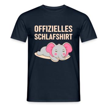 Offizielles Schlafshirt Elefanten Schlaf Kinder - Männer T-Shirt - Navy - Vorne - AI Model Male 178 light (178cm)