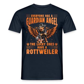 Guardian Angel Rottweiler - Men's T-Shirt - navy - Front - AI Model Male 178 light (178cm)