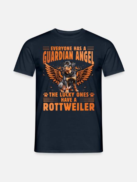 Guardian Angel Rottweiler - Men's T-Shirt - navy