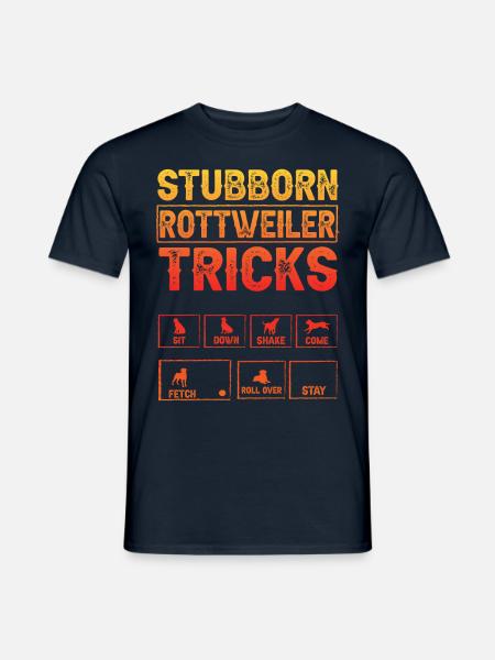 Stubborn Rottweiler Tricks - Men's T-Shirt - navy
