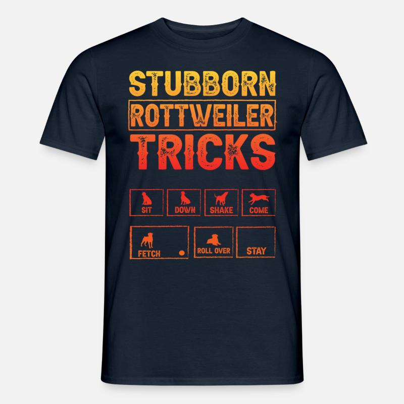 Stubborn Rottweiler Tricks - Männer T-Shirt - Navy
