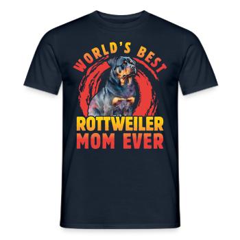 World's best Rottweiler Mom ever - Männer T-Shirt - Navy - Vorne - AI Model Male 178 light (178cm)