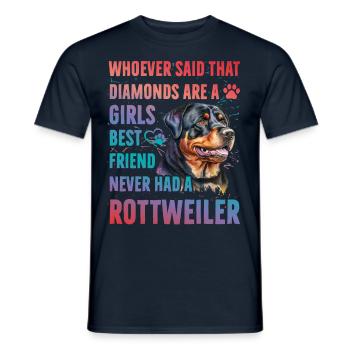 Rottweiler Womens best friend - Men's T-Shirt - navy - Front - AI Model Male 178 light (178cm)