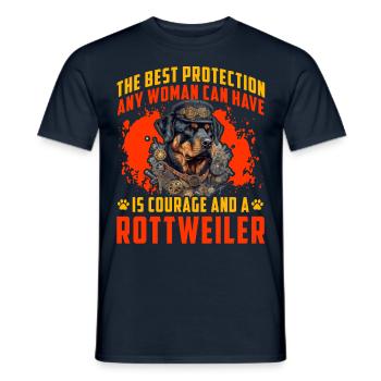 The best protection any woman can have Rottweiler - Men's T-Shirt - navy - Front - AI Model Male 178 light (178cm)