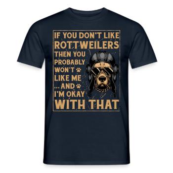 Rottweiler drôle de dicton - T-shirt homme - marine - Devant - AI Model Male 178 light (178cm)