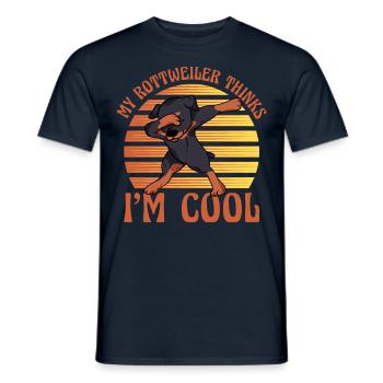 Mon Rottweiler pense que je suis cool - T-shirt homme - marine - Devant - AI Model Male 178 light (178cm)