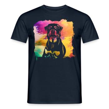 Rottweiler Retro - Männer T-Shirt - Navy - Vorne - AI Model Male 178 light (178cm)