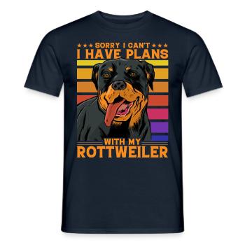 Désolé, je ne peux pas avoir de plans avec mon Rottweiler - T-shirt homme - marine - Devant - AI Model Male 178 light (178cm)