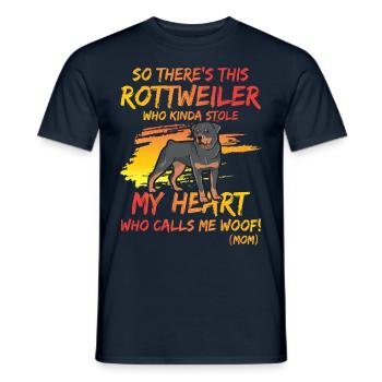 Rottweiler Mom - Männer T-Shirt - Navy - Vorne - AI Model Male 178 light (178cm)