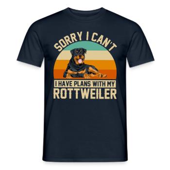 Sorry i can't I have plans with my Rottweiler - Men's T-Shirt - navy - Front - AI Model Male 178 light (178cm)