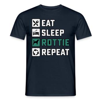Manger dormir pourri Répéter - T-shirt homme - marine - Devant - AI Model Male 178 light (178cm)