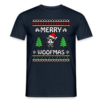 Joyeux woofmas Rottweiler - T-shirt homme - marine - Devant - AI Model Male 178 light (178cm)