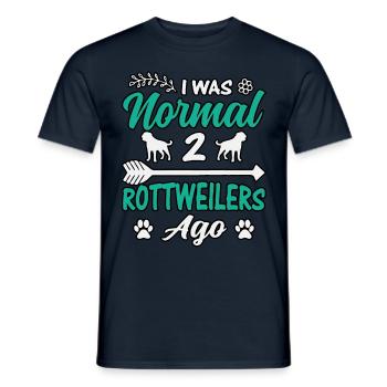 I was normal 2 Rottweilers ago - Männer T-Shirt - Navy - Vorne - AI Model Male 178 light (178cm)