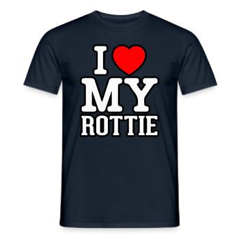J’adore mon Rottie - T-shirt homme - marine - Devant - AI Model Male 178 light (178cm)