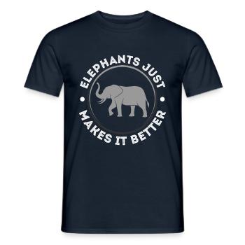 Ekephants en fait juste un meilleur amour d’éléphant - T-shirt homme - marine - Devant - AI Model Male 178 light (178cm)
