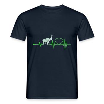 Cœur d’éléphant battement Tarö Proboscis Green Heart - T-shirt homme - marine - Devant - AI Model Male 178 light (178cm)