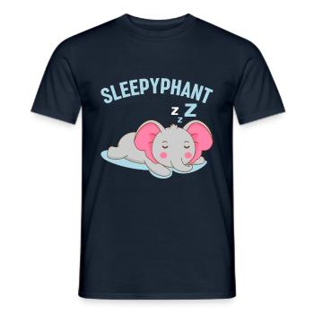Sleepyphant zzz Sleep Favorite Animal Tired Elephant - Men's T-Shirt - navy - Front - AI Model Male 178 light (178cm)