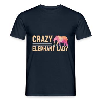 Crazy Elepahnt Lady Wild & Free Retro Taste - T-shirt homme - marine - Devant - AI Model Male 178 light (178cm)