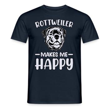 Rottweiler me rend heureux - T-shirt homme - marine - Devant - AI Model Male 178 light (178cm)