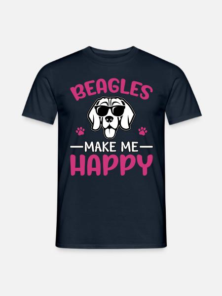 Beagles make me happy - Men's T-Shirt - navy