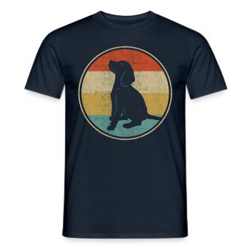 Beagle Dog Retro - Men's T-Shirt - navy - Front - AI Model Male 178 light (178cm)