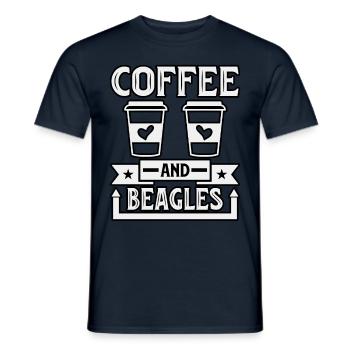 Coffee and Beagles - Men's T-Shirt - navy - Front - AI Model Male 178 light (178cm)