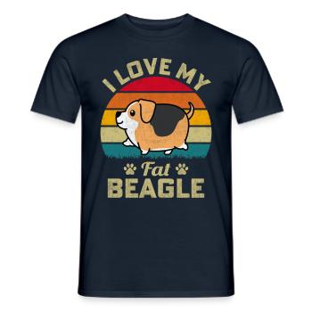 J’aime mon gros Beagle - T-shirt homme - marine - Devant - AI Model Male 178 light (178cm)