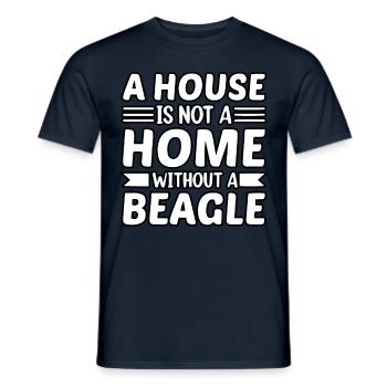 Une maison n’est pas une maison sans Beagle - T-shirt homme - marine - Devant - AI Model Male 178 light (178cm)