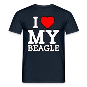J’aime mon Beagle - T-shirt homme - marine - Devant - AI Model Male 178 light (178cm)