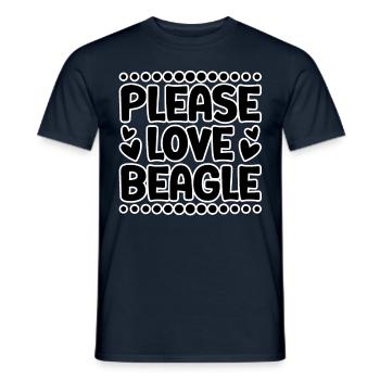 Please love Beagle - Men's T-Shirt - navy - Front - AI Model Male 178 light (178cm)