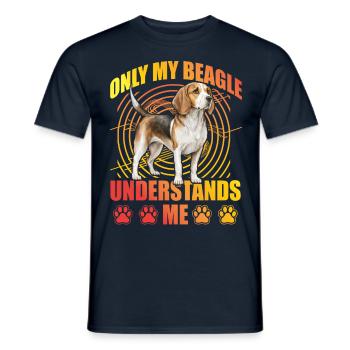 Only my Beagle understands me - Men's T-Shirt - navy - Front - AI Model Male 178 light (178cm)