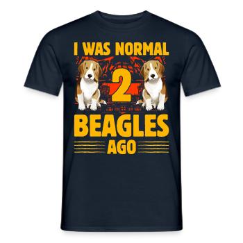 I was normal 2 Beagles ago Beagle - Men's T-Shirt - navy - Front - AI Model Male 178 light (178cm)