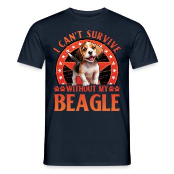 Je ne peux pas survivre sans mon Beagle - T-shirt homme - marine - Devant - AI Model Male 178 light (178cm)