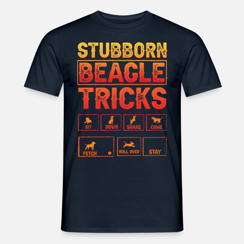Stubborn Beagle Tricks - Männer T-Shirt - Navy