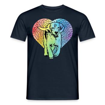 Beagle Dog Retro - Men's T-Shirt - navy - Front - AI Model Male 178 light (178cm)